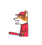 赤い野球犬（個別スタンプ：24）