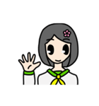 花飾りの女の子（個別スタンプ：1）