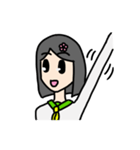 花飾りの女の子（個別スタンプ：5）