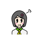 花飾りの女の子（個別スタンプ：22）