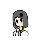 花飾りの女の子（個別スタンプ：34）