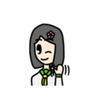 花飾りの女の子（個別スタンプ：40）