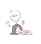 黒髪まったり女の子（個別スタンプ：3）