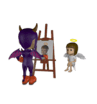 3D Angel and Devil（個別スタンプ：40）