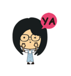 The girl wearing black glasses（個別スタンプ：1）