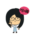 The girl wearing black glasses（個別スタンプ：2）