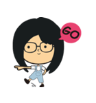 The girl wearing black glasses（個別スタンプ：3）