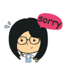 The girl wearing black glasses（個別スタンプ：7）