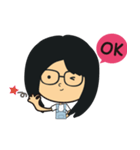 The girl wearing black glasses（個別スタンプ：9）