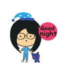 The girl wearing black glasses（個別スタンプ：11）