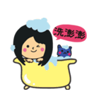 The girl wearing black glasses（個別スタンプ：12）