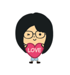The girl wearing black glasses（個別スタンプ：14）