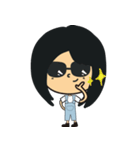 The girl wearing black glasses（個別スタンプ：16）