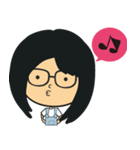 The girl wearing black glasses（個別スタンプ：17）