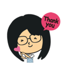 The girl wearing black glasses（個別スタンプ：18）