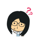 The girl wearing black glasses（個別スタンプ：19）