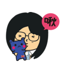 The girl wearing black glasses（個別スタンプ：21）