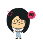 The girl wearing black glasses（個別スタンプ：26）