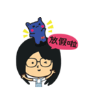 The girl wearing black glasses（個別スタンプ：29）