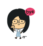 The girl wearing black glasses（個別スタンプ：40）