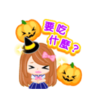 Schoolgirl Halloween -Taiwan-（個別スタンプ：34）