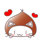 くり猫のひとこと4パターン（個別スタンプ：1）