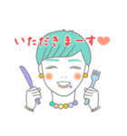 可愛い女の子とにゃんこ時々たいやき 2（個別スタンプ：1）