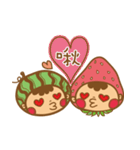 Strawberry girl ＆ Watermelon boy（個別スタンプ：38）