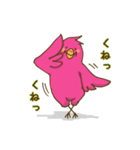 陽気なピンクの鳥（個別スタンプ：16）
