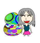 A girl 's color painting (no text)（個別スタンプ：2）