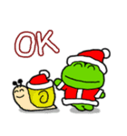 クリスマス用！カエル(蛙)のスタンプ（個別スタンプ：2）