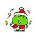クリスマス用！カエル(蛙)のスタンプ（個別スタンプ：20）