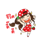 Strawberry Cute Girl (Fruit Ver.01)（個別スタンプ：6）