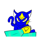 青色猫（個別スタンプ：13）