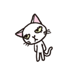 半目の白い猫 02（個別スタンプ：19）