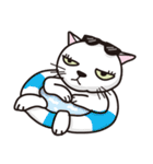 半目の白い猫 02（個別スタンプ：35）