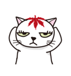 半目の白い猫 02（個別スタンプ：36）