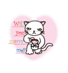 半目の白い猫 02（個別スタンプ：39）