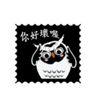 Funny black and white owls 1（個別スタンプ：28）