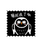Funny black and white owls 1（個別スタンプ：34）