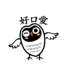 Funny black and white owls 2（個別スタンプ：14）