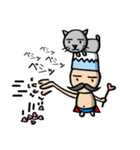 ハートステッキを持つ裸の王様。富士山と猫（個別スタンプ：25）
