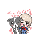 Q version lock pet dog-Cool guys lovable（個別スタンプ：34）