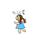 Girl braids with ribbon（個別スタンプ：1）