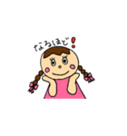 Girl braids with ribbon（個別スタンプ：3）