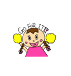 Girl braids with ribbon（個別スタンプ：4）