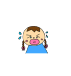 Girl braids with ribbon（個別スタンプ：12）