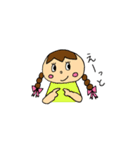 Girl braids with ribbon（個別スタンプ：17）