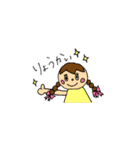 Girl braids with ribbon（個別スタンプ：22）