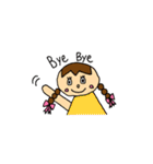 Girl braids with ribbon（個別スタンプ：23）